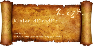Kusler Árpád névjegykártya